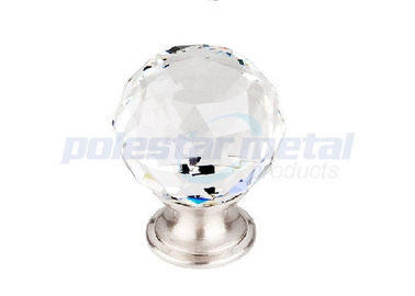 Matériel en alliage de zinc balayé par cristal de Cabinet de traction d'anneau de nickel de satin avec 1 3/8 diamètre