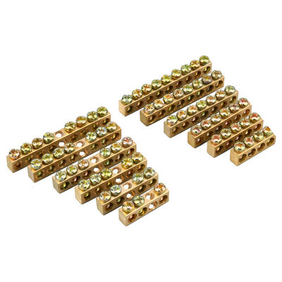 Barre de terre en cuivre étamé 5 7 13 trous Borne à vis PCB M6/M8